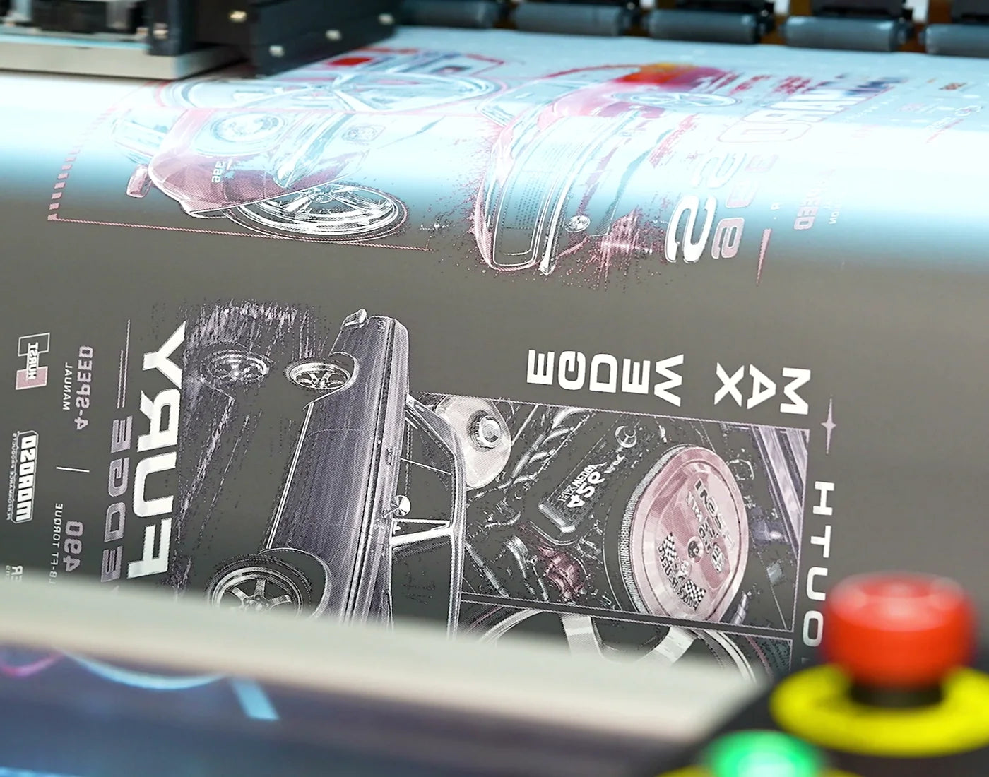 A gang sheet printing on the DTF printer