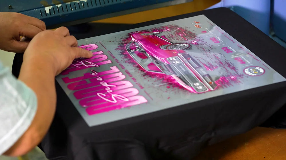 Positioning a transfer on the heat press