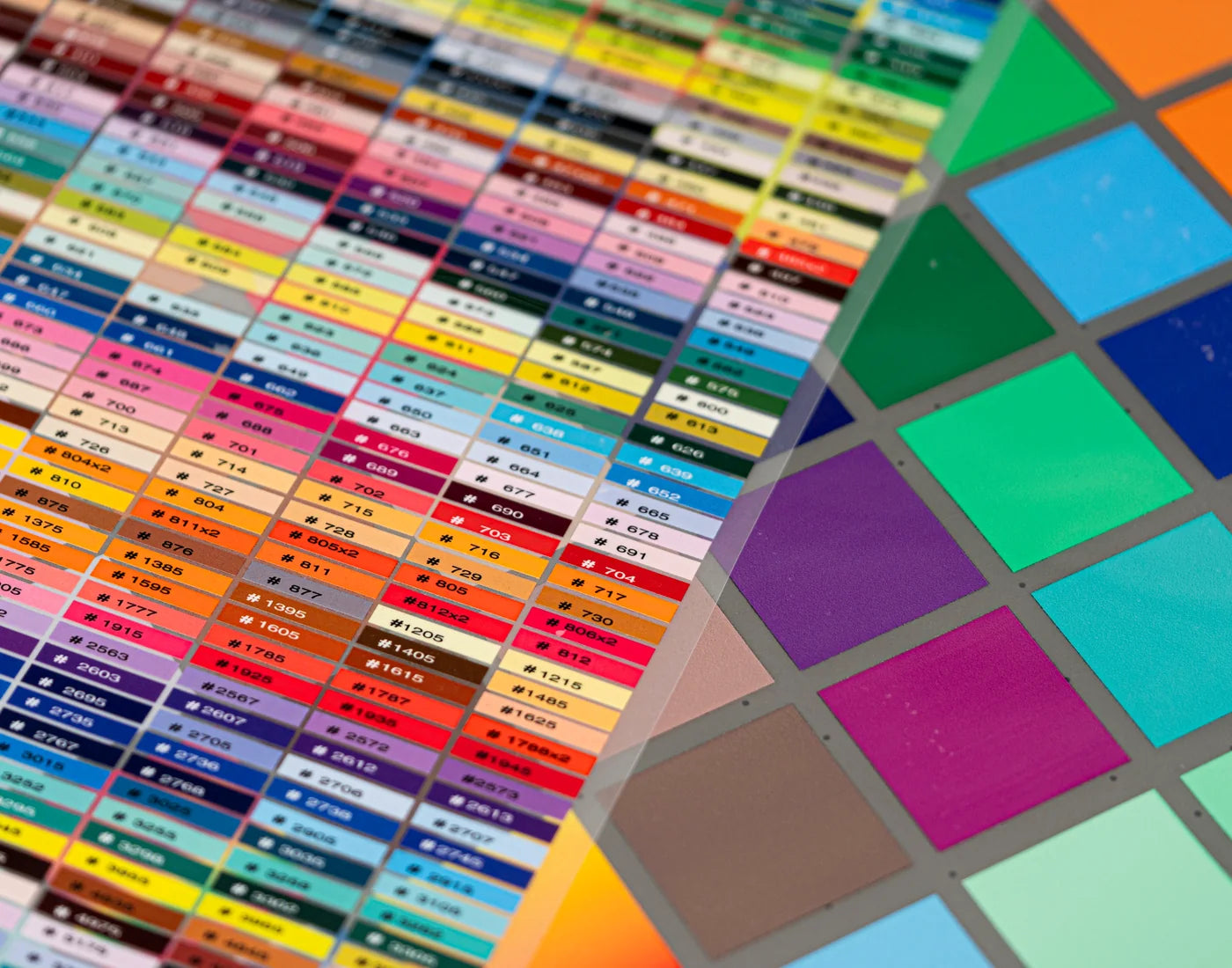 Colour reference charts used to check print colour