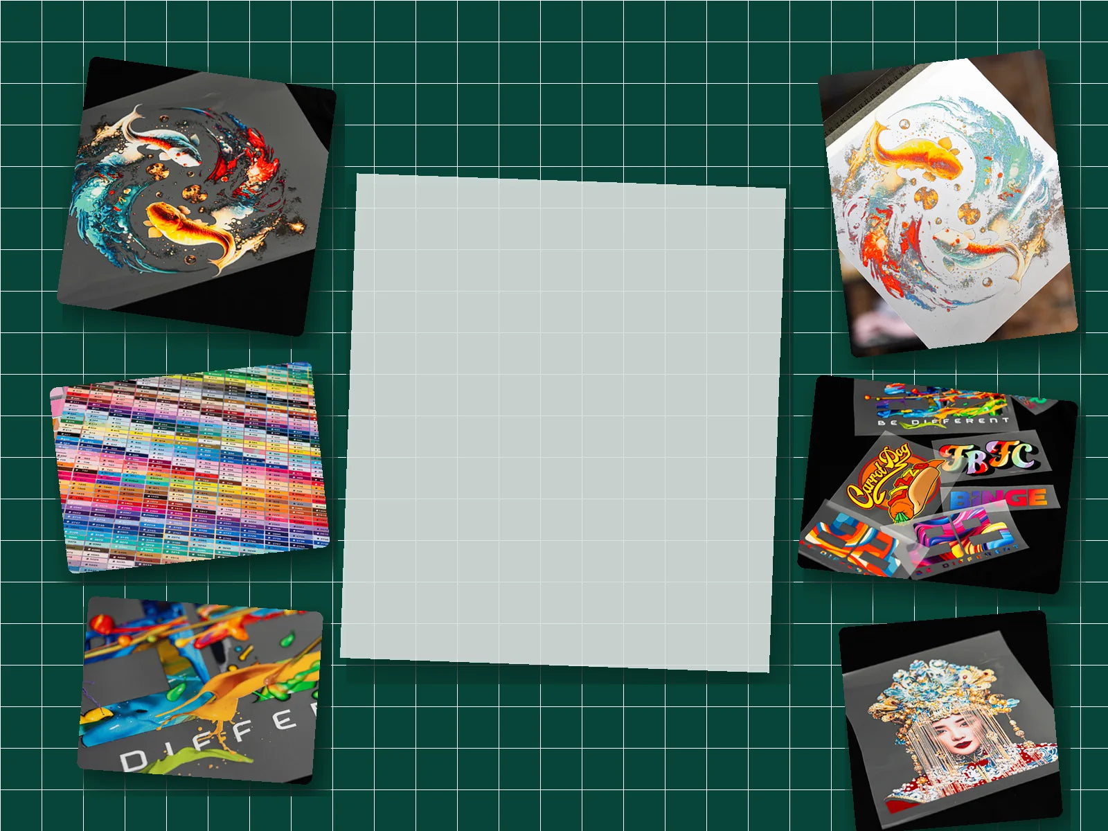 Artwork arranged in the DTF gang sheet builder