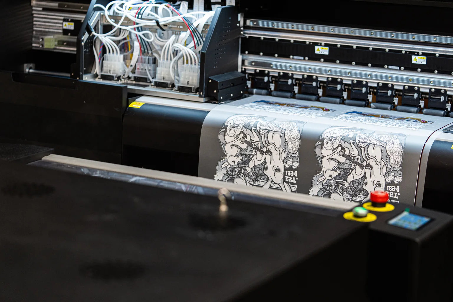 A complete print-ready DTF gang sheet being checked before upload