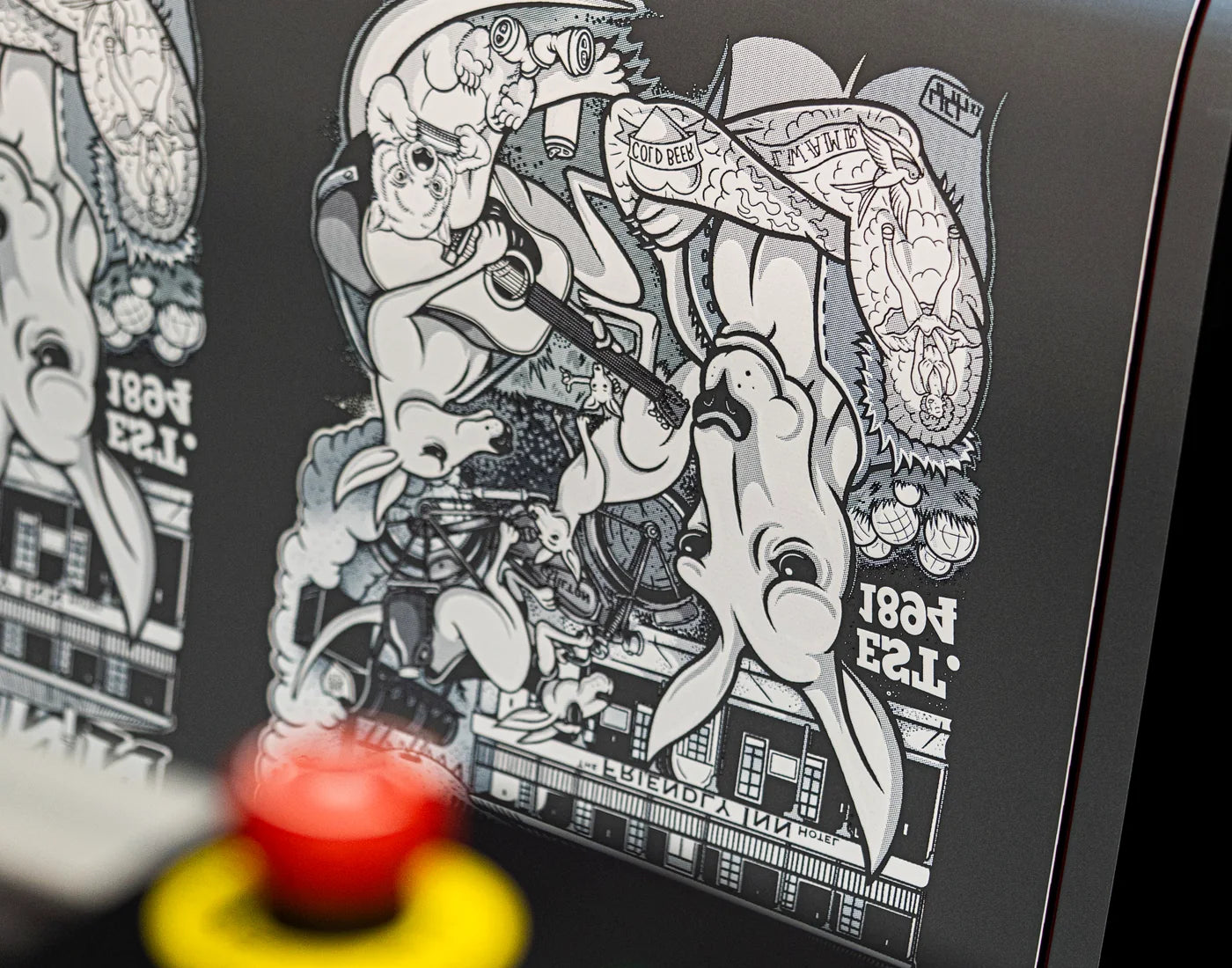 Printed transfers coming off the DTF printer